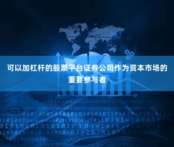 可以加杠杆的股票平台证券公司作为资本市场的重要参与者