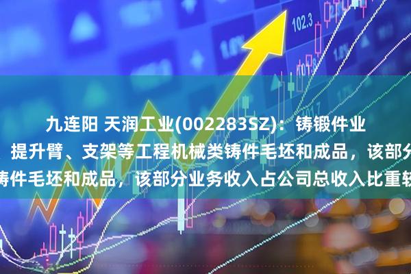 九连阳 天润工业(002283SZ)：铸锻件业务中包含行星轮架、壳体、提升臂、支架等工程机械类铸件毛坯和成品，该部分业务收入占公司总收入比重较小